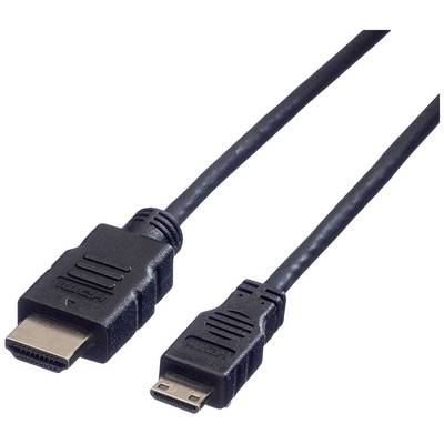 Černý HDMI kabel se standardní a mikrokonektorovou koncovkou, vhodný pro připojení zařízení s různými typy HDMI portů.