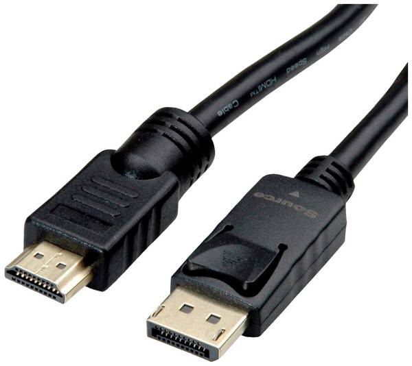 Roline DisplayPort kabel Konektor DisplayPort, Zástrčka HDMI-A 10.00 m černá 11.04.5777 stíněný Kabel DisplayPort