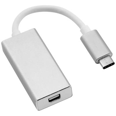 Stříbrný USB-C adaptér s USB portem. Vhodný pro připojení zařízení s USB konektorem k zařízením kompatibilním s USB-C.