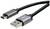 USB kabel se dvěma konektory: USB-A a USB-C. Kabel je opletený a robustní, vhodný pro přenos dat a nabíjení.