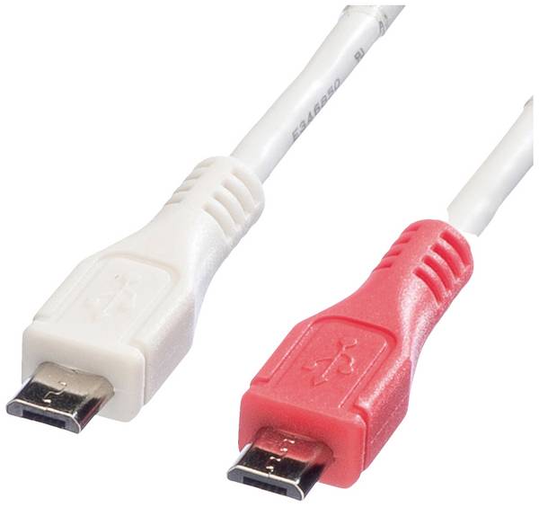 Value USB kabel USB 2.0 USB Micro-B zástrčka 0.30 m bílá stíněný 11.99.8307