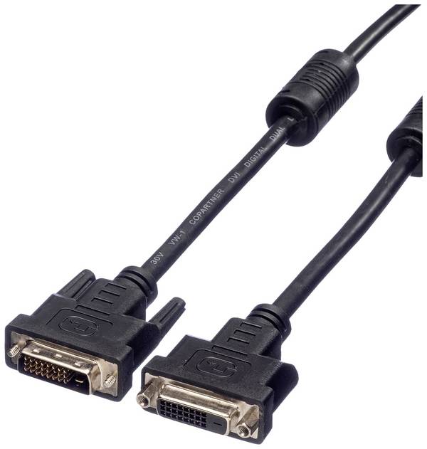 Value DVI kabel DVI-D 24+1pol. Zástrčka, DVI-D 24+1pol. Zástrčka 2.00 m černá 11.99.5563 zablokovatelný DVI kabel