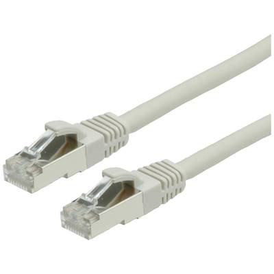 Dva bílé ethernetové kabely s konektory RJ45.