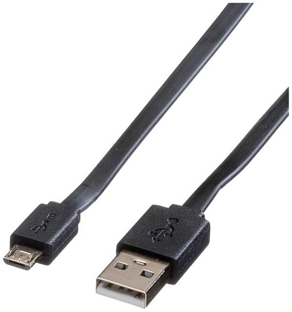 Roline USB kabel USB 2.0 USB-A zástrčka, USB Micro-B zástrčka 1.00 m černá stíněný 11.02.8760