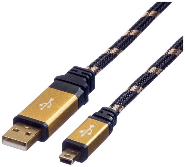 Roline USB kabel USB 2.0 USB-A zástrčka, USB Mini-B zástrčka 3.00 m vícebarevná stíněný 11.02.8823