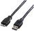 Černý USB kabel se dvěma různými typy konektorů na koncích, a to USB-A konektorem a micro-USB konektorem.