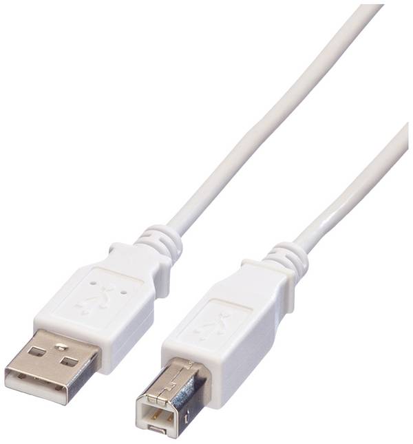 Value USB kabel  USB 2.0 USB-A zástrčka, USB-B zástrčka 0.80 m bílá stíněný 11.99.8809