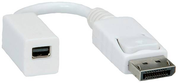 Roline 12.03.3132 DisplayPort / Mini-DisplayPort  adaptér [1x zástrčka DisplayPort - 1x mini DisplaPort zásuvka] bílá  0.15 m