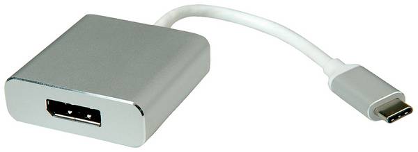 Roline 12.03.3220 USB-C® / DisplayPort kabelový adaptér [1x USB-C® zástrčka - 1x zásuvka DisplayPort] stříbrná (metalíza)  0.10 m