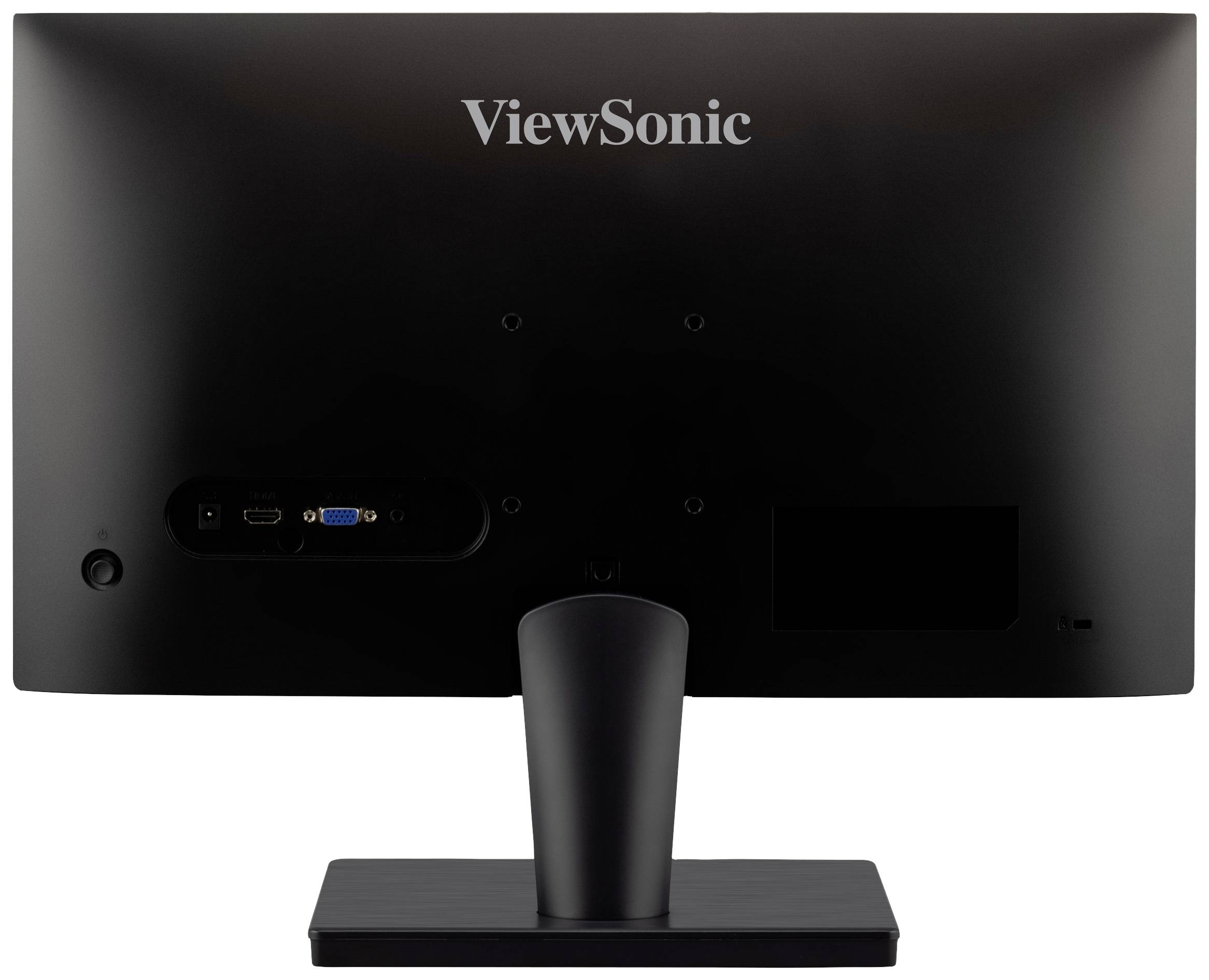 Zadní strana monitoru ViewSonic se zásuvkami pro HDMI a VGA.