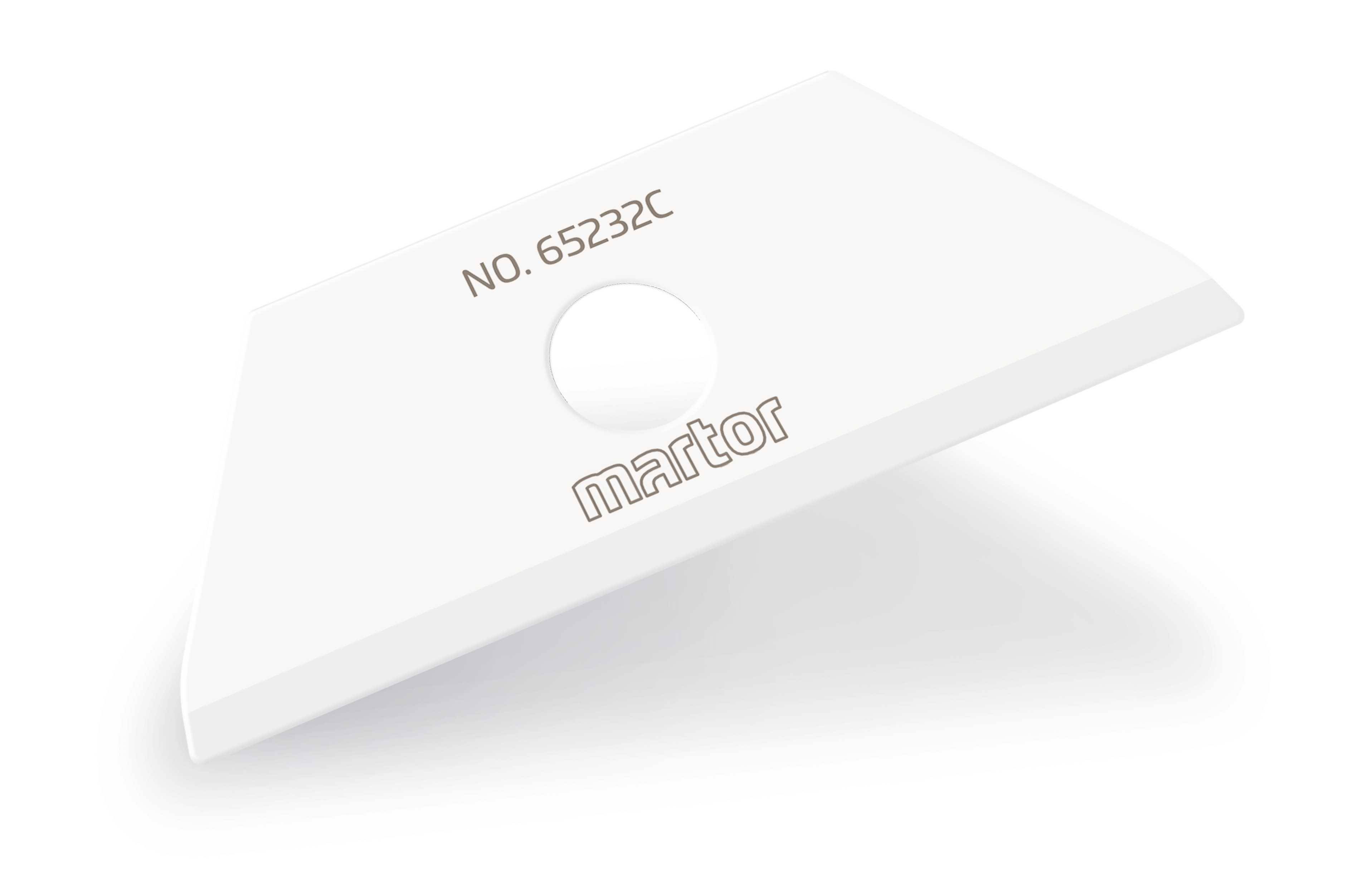 Kovový řezací nůž s označením 'No. 65232C' a značkou 'Martor'.