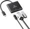 Rozbočovač Renkforce s USB-C, který nabízí připojení: HDMI, USB 3.0, USB-C PD a dva kabely, ukazuje všestranné možnosti připojení.