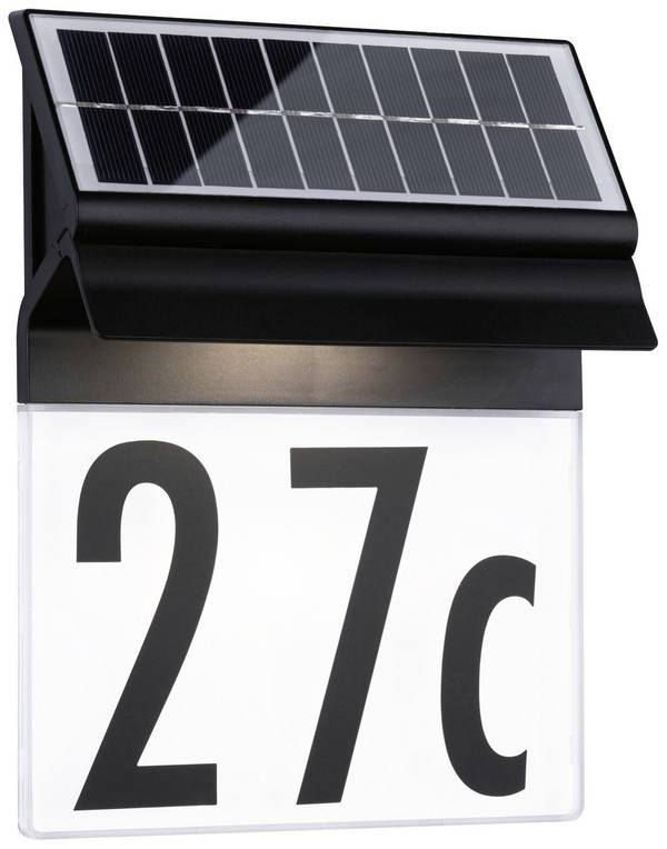 Paulmann 94694 Solar Housenumber solární osvětlení čísla domu   Energetická třída (EEK2021): A (A - G)  teplá bílá černá