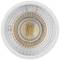 LED lampa, pohled shora, ukazuje kulatý, strukturovaný reflektor s centrálním, teplým světelným kuželem.