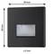 Čtvercová LED nástěnná lampa v černé barvě s integrovaným světelným zdrojem. Rozměry: 80 mm x 80 mm, otvor: Ø 5 mm.