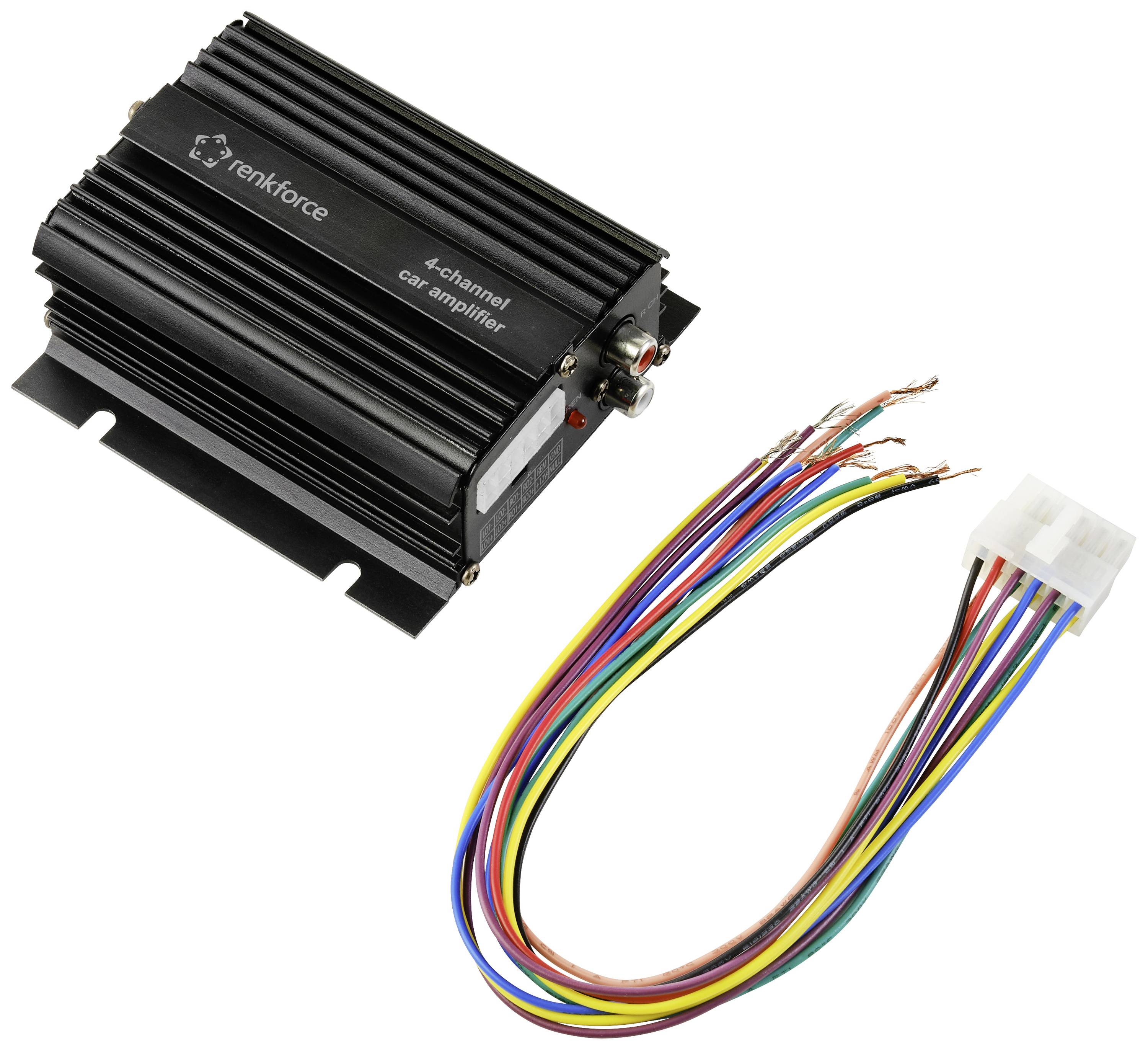 Renkforce RF-CMP-204 4kanálový koncový stupeň 200 W Přehrávání zvuku přes Bluetooth®/USB, Regulace hlasitosti/basů/výšek-4