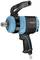 Pneumatický rázový utahovák s černou rukojetí a modrým tělem, vhodný pro dílny nebo opravárenské práce.