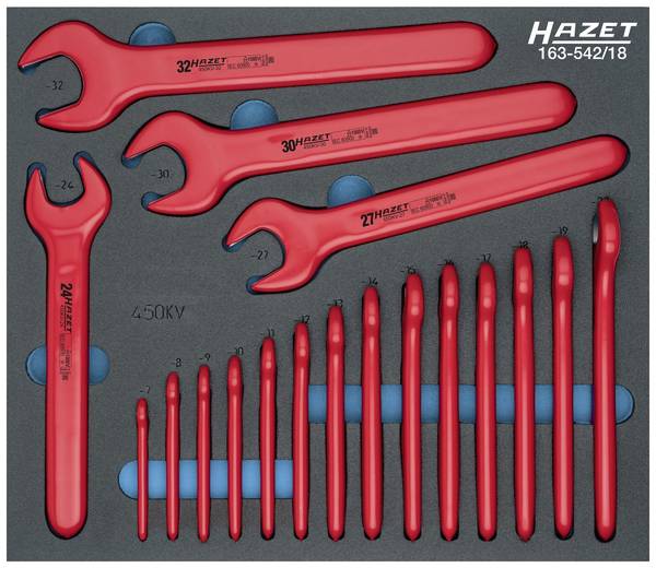 Hazet 163-542/18 163-542/18 Sada otevřených klíčů  Délka klíče (cm) (jen pro nadpis) 7 - 32 mm