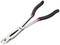 Dlouhé štípací kleště s černými rukojeťmi, vhodné pro přestřihávání tlustších drátů nebo kabelů v řemeslných aplikacích.
