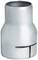 Stříbrná, válcovitá kovová část s drážkou na spodní straně, používaná v mechanických spojeních nebo jako adaptér.