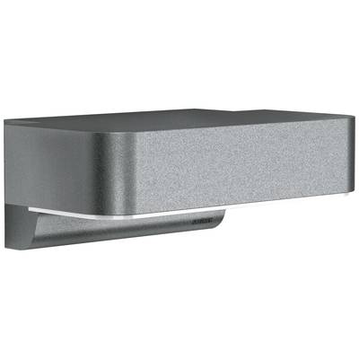 Moderní nástěnné svítidlo v antracitové barvě s elegantně zakřiveným kovovým designem, určené k montáži na stěnu. Ideální pro venkovní prostory.