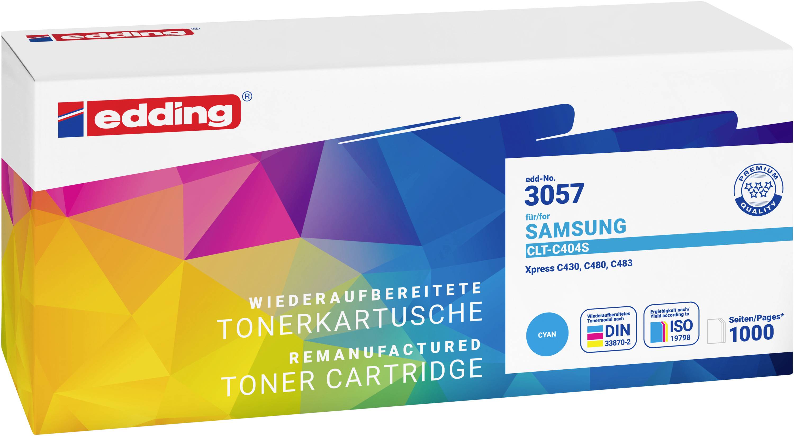 Edding náplň do tiskárny náhradní Samsung CLT-C404S kompatibilní azurová 1000 Seiten EDD-3057-0