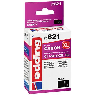 Obal renovované tiskové kazety Edding pro tiskárny Canon, model 621, černá, kompatibilní s několika modely Pixma.