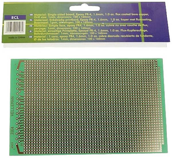 Velleman B/ECL eurodeska   (d x š) 16 cm x 10 cm   Množství 25 ks