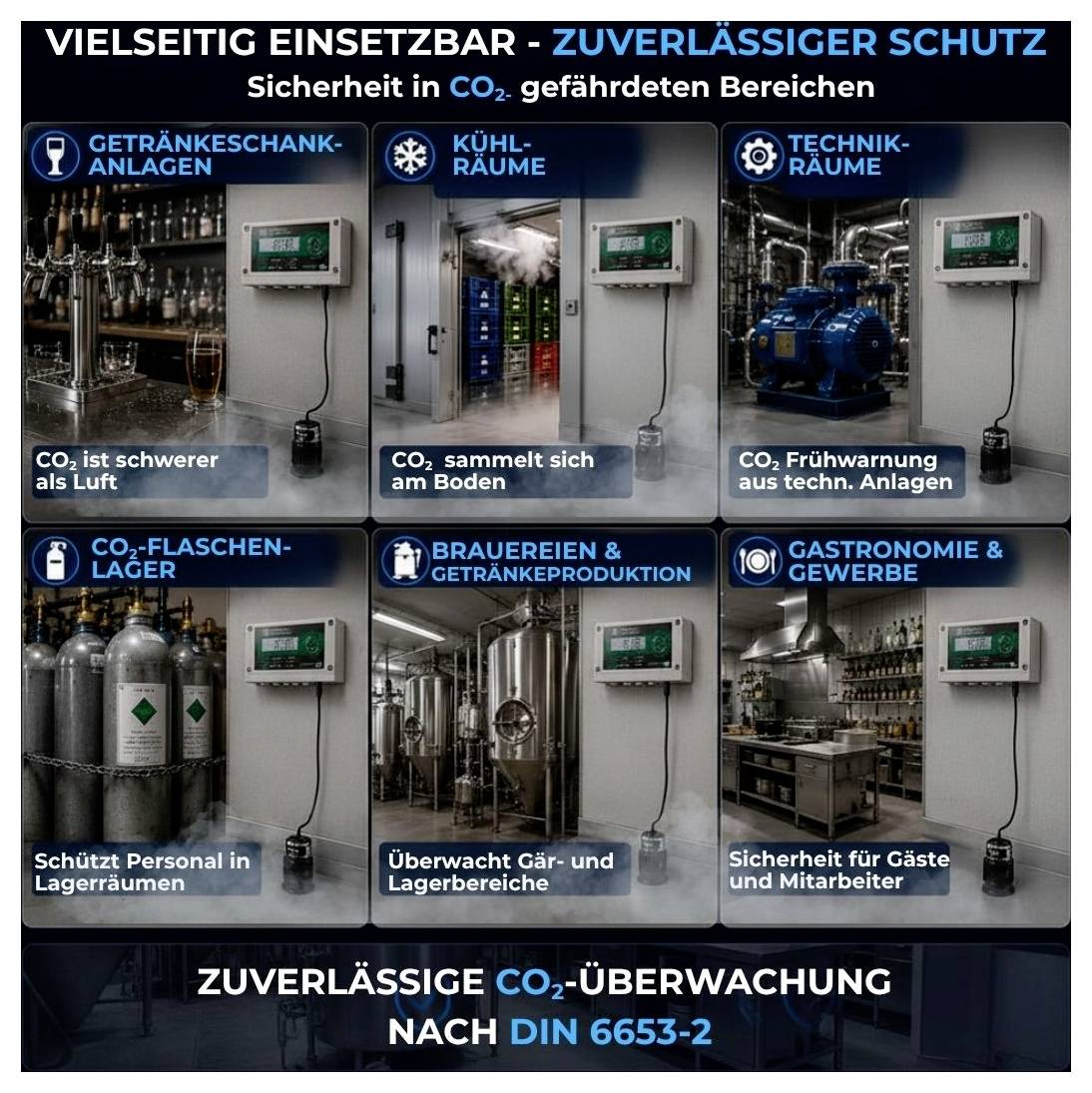 Schabus GX-D500, 300267 detektor oxidu uhličitého s externím senzorem 230 V, detekce oxidu uhličitého (CO2)-1