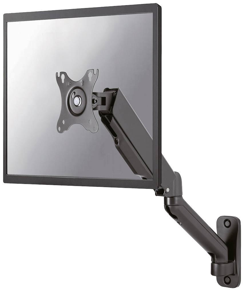 Nástěnný držák monitoru s kloubovým ramenem, upevněný na stěně, který drží plochý displej. Ideální pro flexibilní umístění obrazovky.