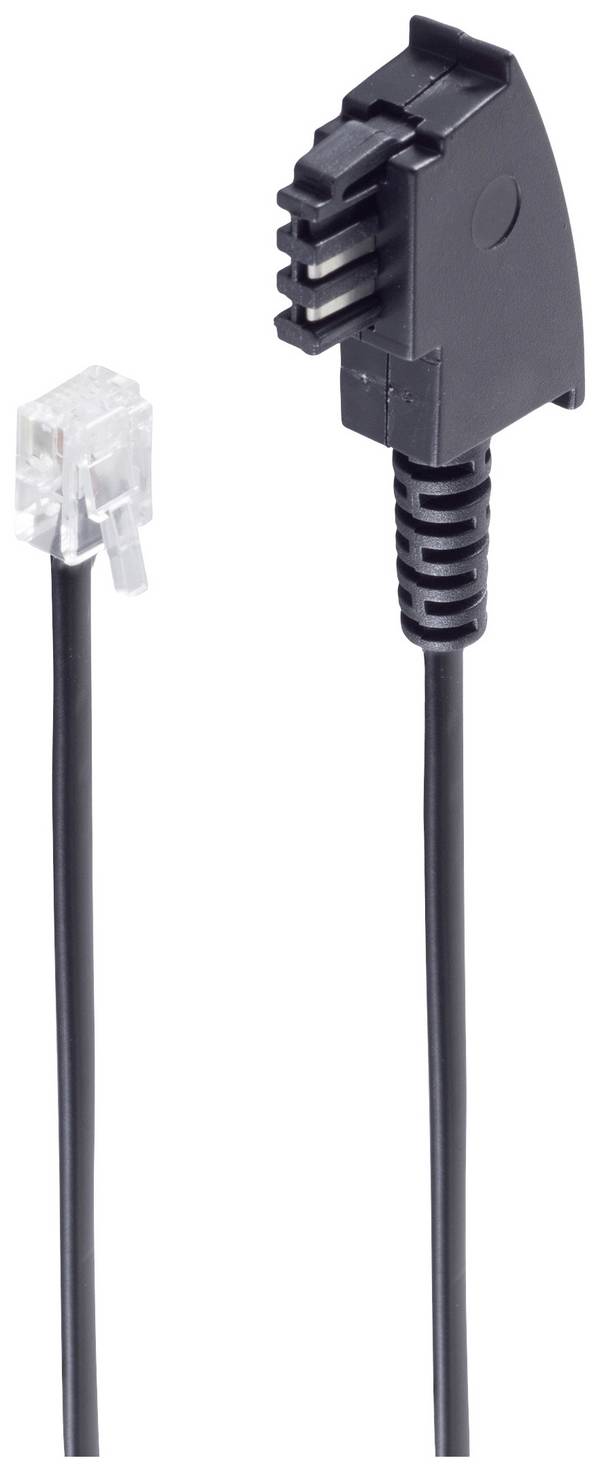 Shiverpeaks DSL kabel [1x telefonní zástrčka TAE-F - 1x RJ11 zástrčka 6p2c] 3 m černá