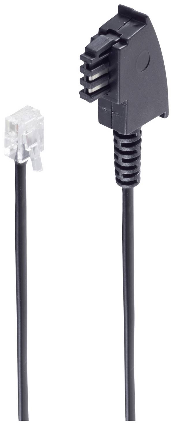 Shiverpeaks telefonní kabel [1x telefonní zástrčka TAE-F - 1x RJ11 zástrčka 6p4c] 6 m černá