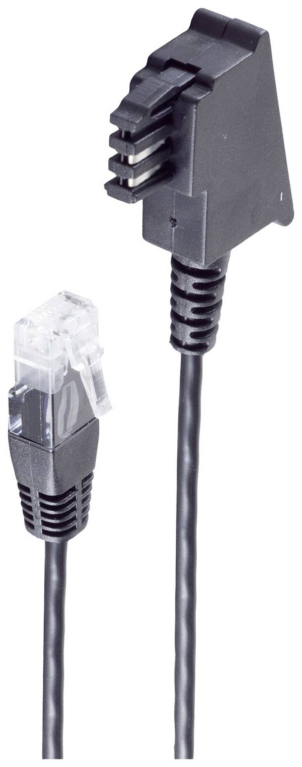 Shiverpeaks DSL kabel [1x telefonní zástrčka TAE-F - 1x RJ45 zástrčka] 0.5 m černá