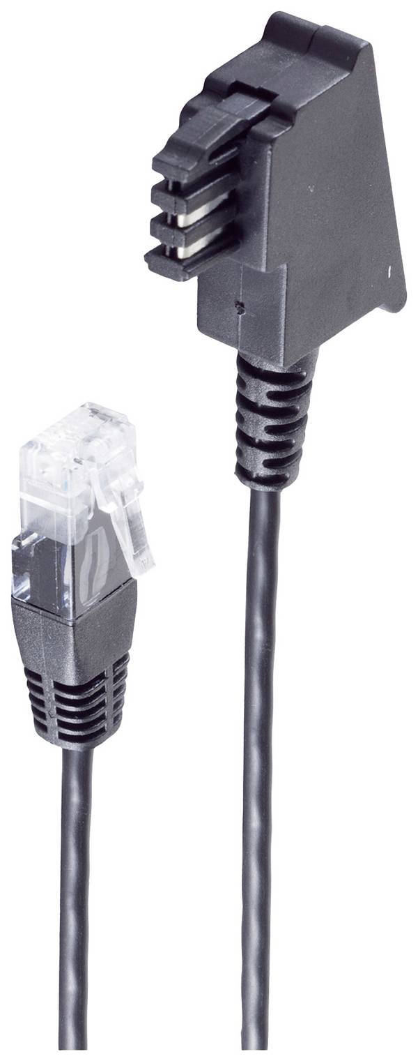 Shiverpeaks DSL kabel [1x telefonní zástrčka TAE-F - 1x RJ45 zástrčka] 10 m černá