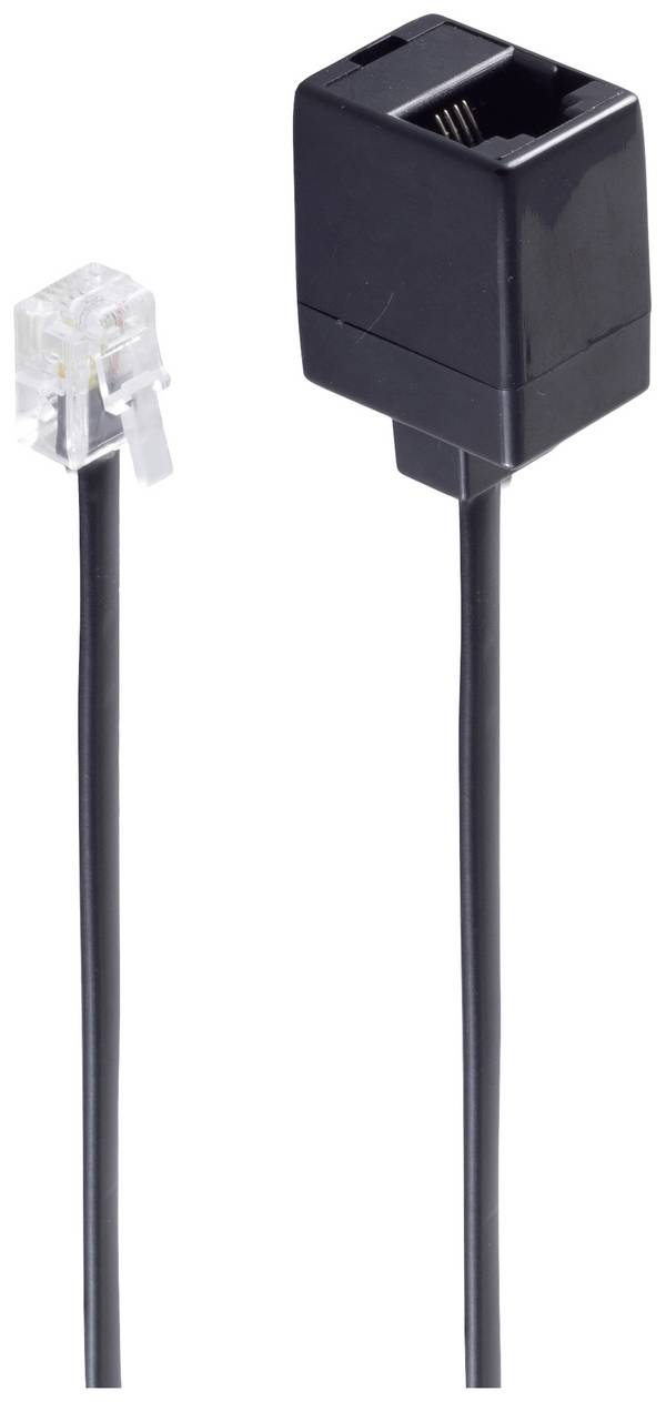 Shiverpeaks telefonní kabel [1x RJ11 zástrčka 6p4c - 1x RJ11 zásuvka 6p4c] 6 m černá