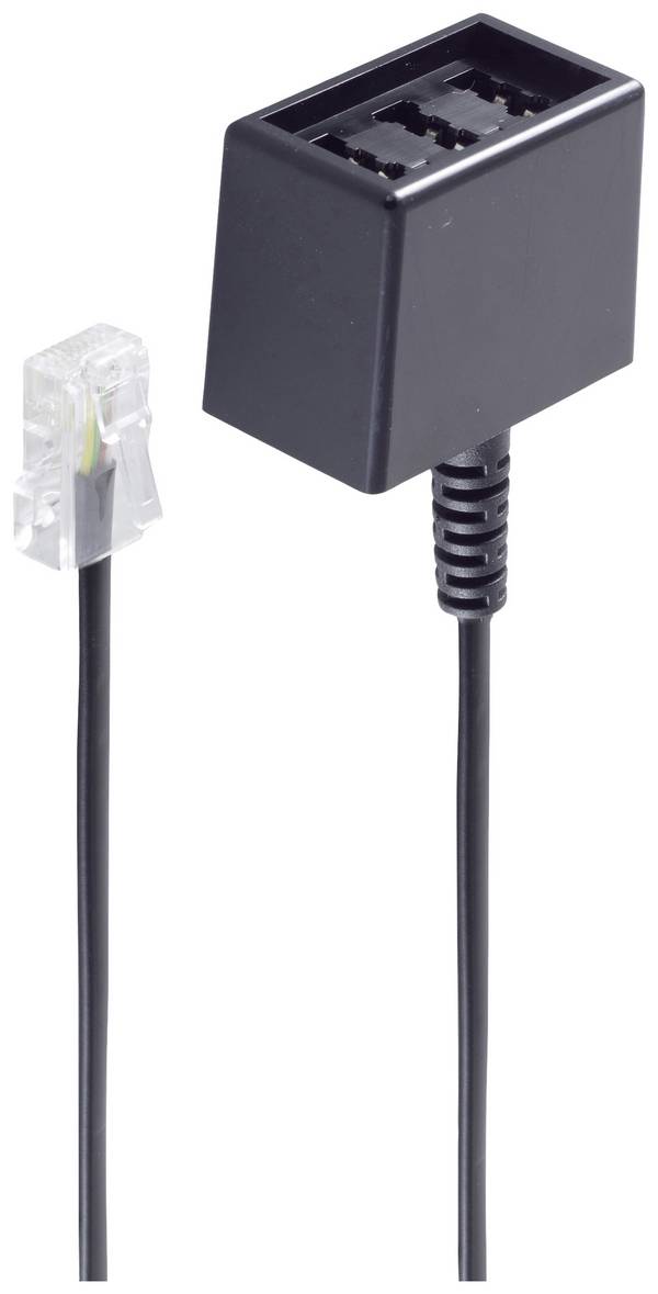 Shiverpeaks telefonní adaptér [1x RJ45 zástrčka 8p4c - 1x telefonní zásuvka TAE-NFN] 0.15 m černá