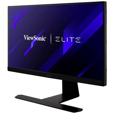 Počítačový monitor značky 'ViewSonic Elite' s moderním designem a štíhlým rámečkem stojí vzpřímeně na černém podstavci.