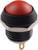 Červené tlačítko s černým pouzdrem, vhodné pro použití v elektronických zařízeních pro ovládání nebo aktivaci.