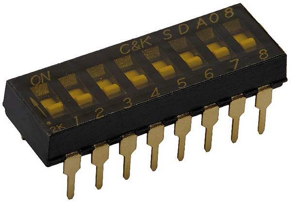 C & K Switches  SDA08H1SBDR    DIP spínač  Pólů 8    1 ks  Tape