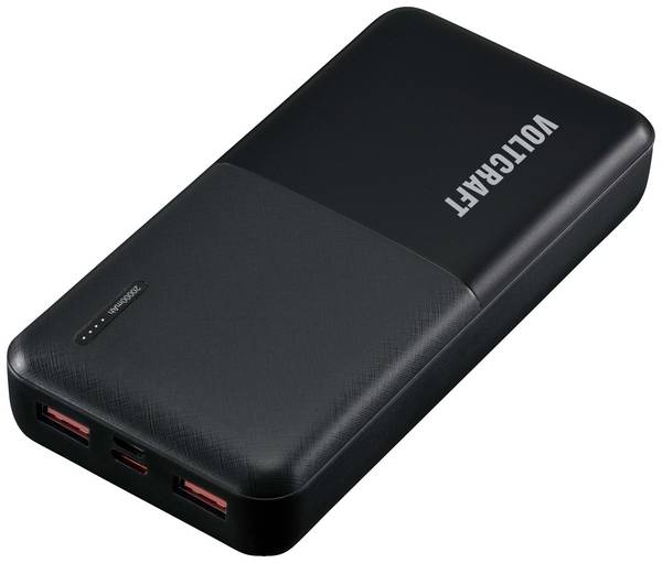 VOLTCRAFT PB-19C-M powerbanka Li-Pol, 20000 mAh, Dodávka energie, Quick Charge, černá