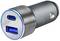Stříbrný automobilový USB adaptér se dvěma porty, jedním USB-C a jedním USB-A. Na straně je nápis 'LogiLink'.
