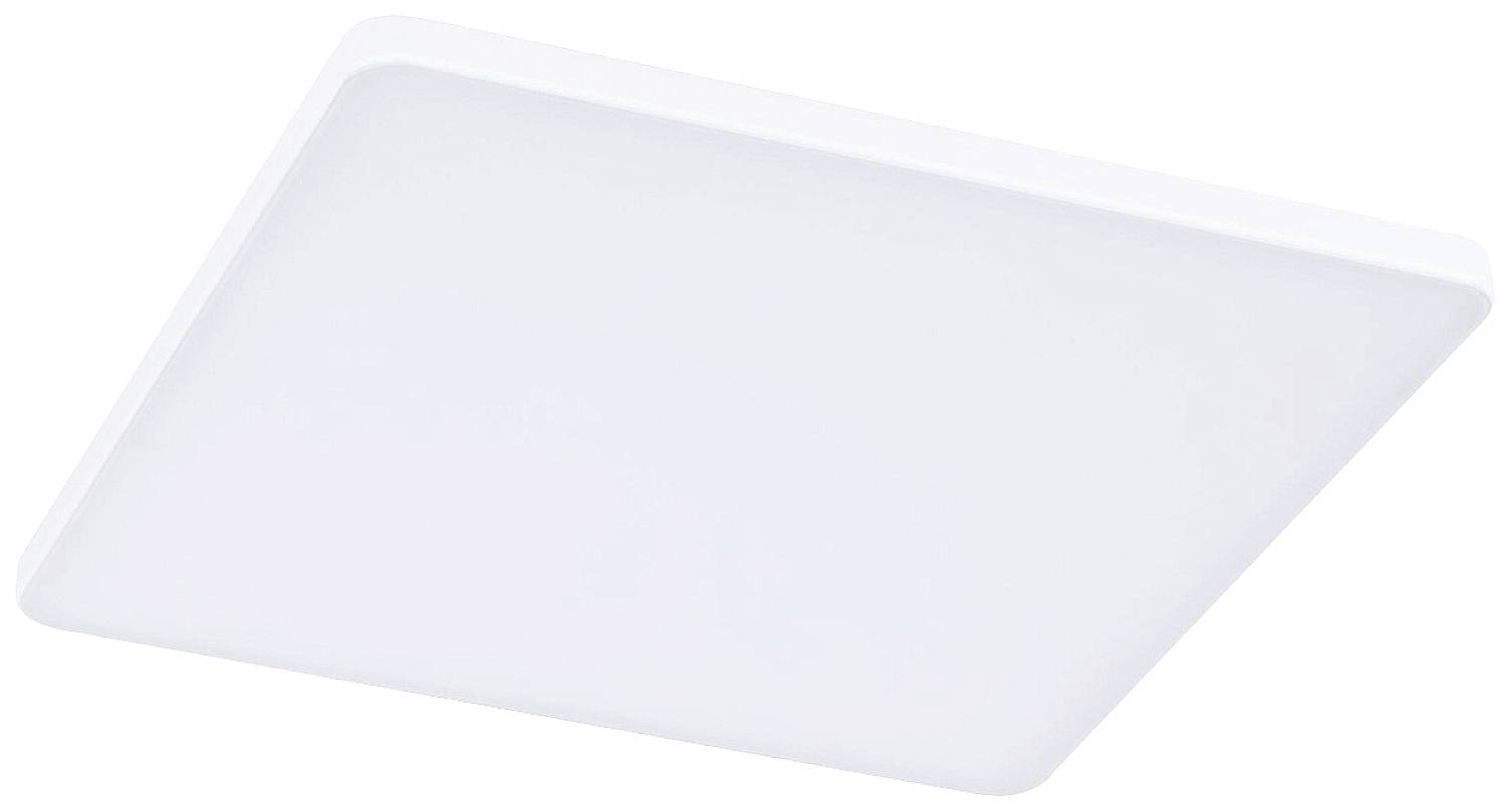 Bílé, čtvercové stropní svítidlo s minimalistickým designem pro rovnoměrné osvětlení prostoru.