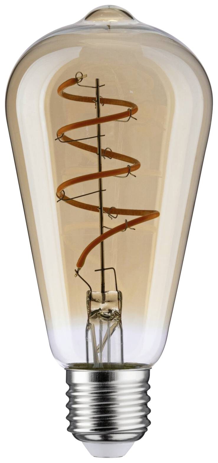 Volně zavěšená žárovka se spirálovitým vláknem, která vytváří teplé, nostalgické osvětlení.