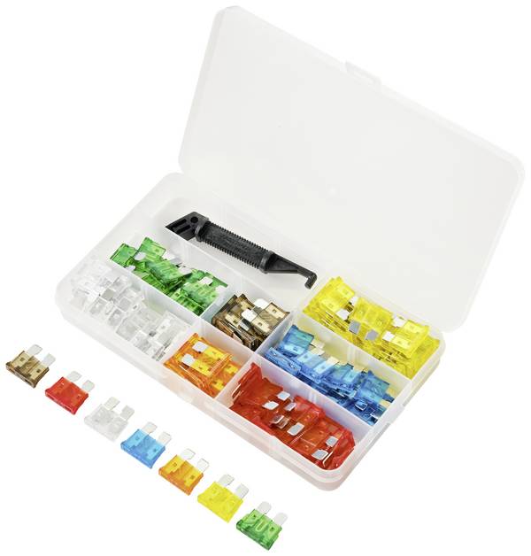 TRU COMPONENTSTC-10334032 Plochá pojistka, 32 V, 5 A, 7.5 A, 10 A, 15 A, 20 A, 25 A, 30 A, 100 ks