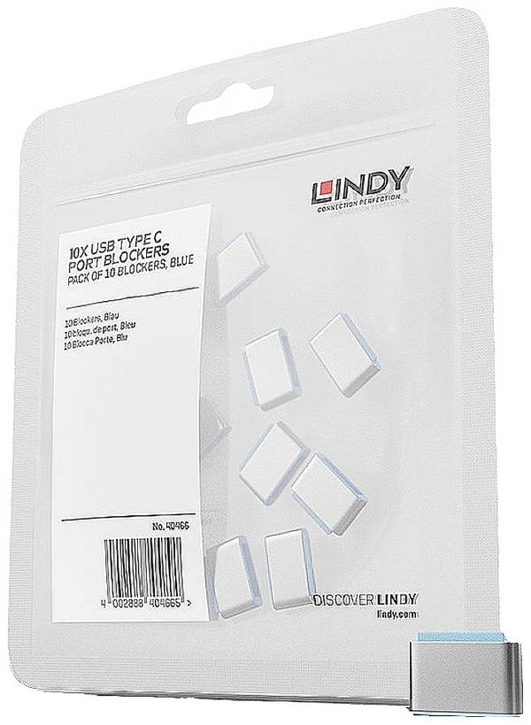 LINDY Zámek k portu USB-C®  sada 10 ks modrá zámek s klíčem bez klíče 40466