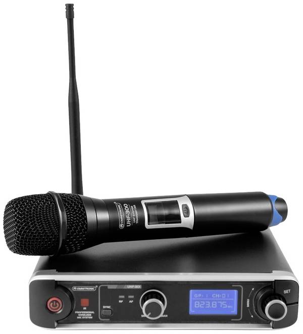 ruční sada mikrofonu Omnitronic UHF-301 Druh přenosu:bezdrátový kovový kryt