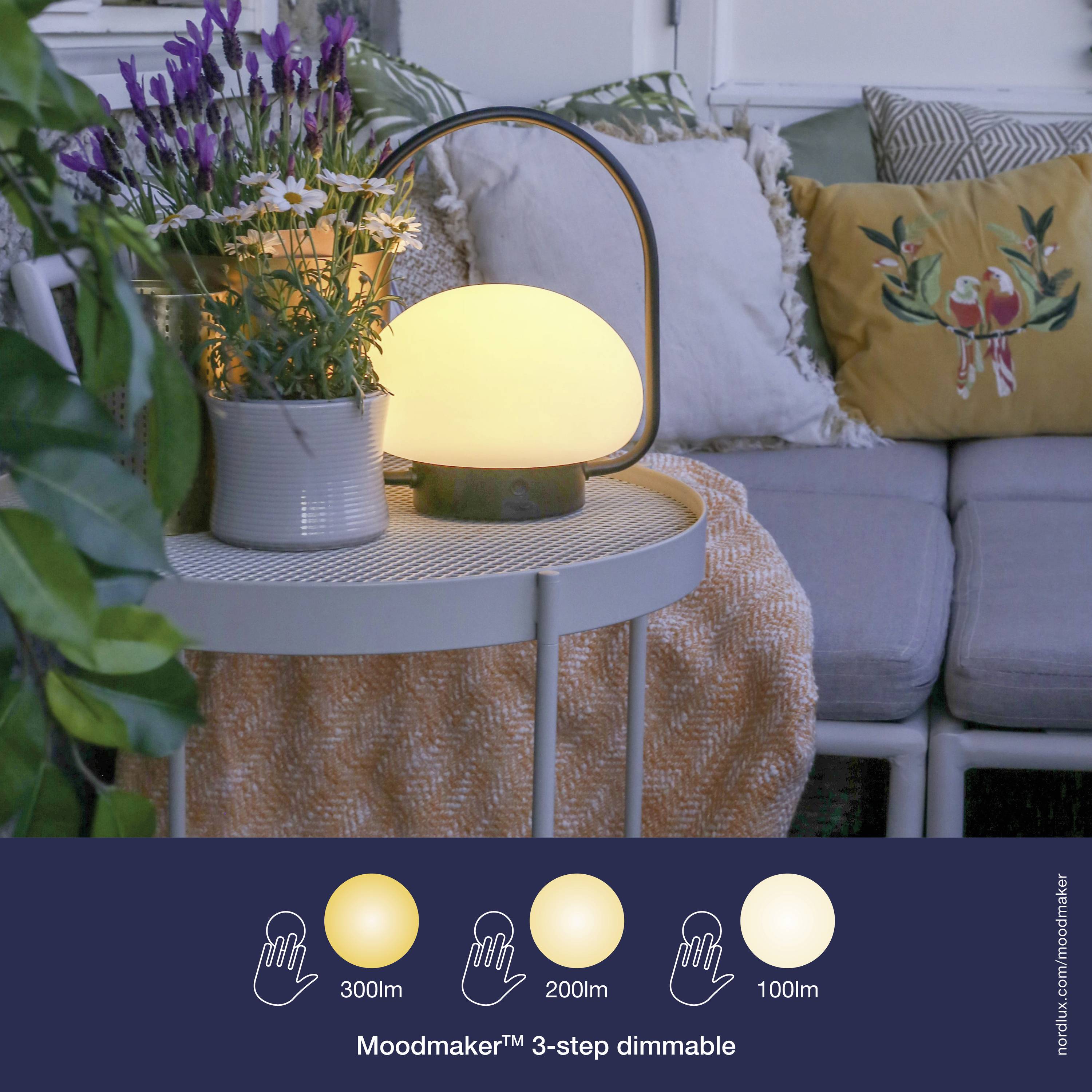 Nordlux 2018145003 Sponge To Go venkovní LED stolní lampa 6.8 W teplá bílá bílá-3