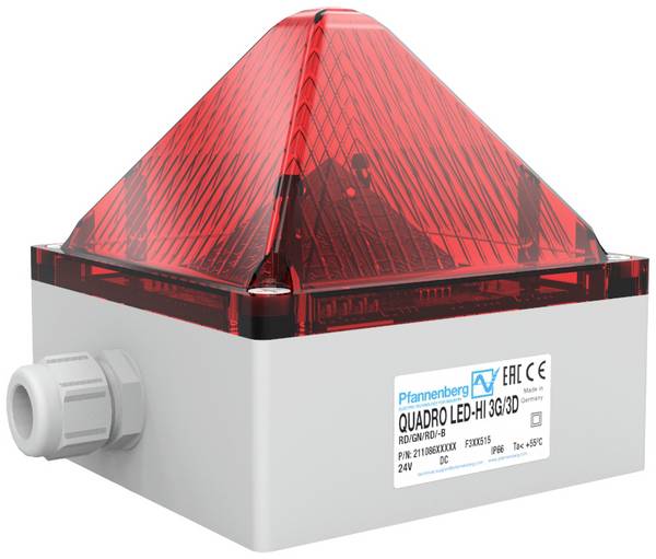 Pfannenberg bleskovka LED QUADRO LED-HI-3G/3D HV RD 21108645009 červená  zábleskové světlo 230 V/AC