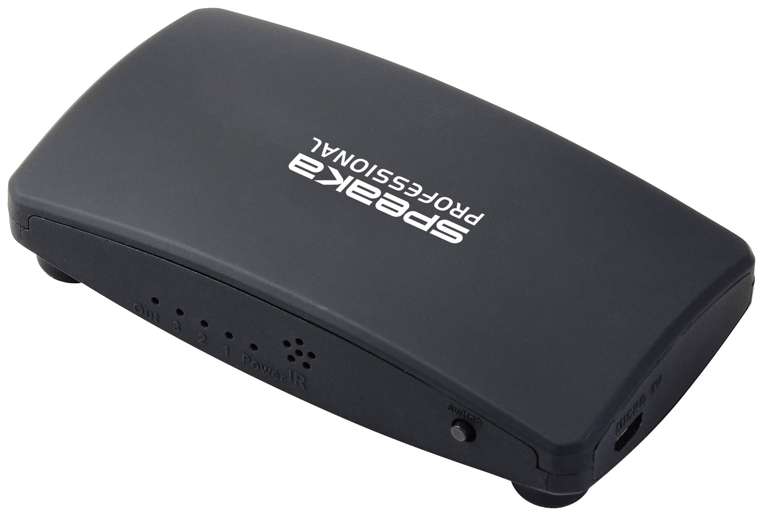 SpeaKa Professional SP-HDS-200 3 porty HDMI přepínač s dálkovým ovládáním UHD 8K @ 60 Hz, UHD 4K @ 120 Hz-1