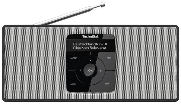 TechniSat DIGITRADIO 2 S 0002/3911 kapesní rádio, DAB+, FM, Bluetooth, funkce alarmu, s akumulátorem, černá, bílá